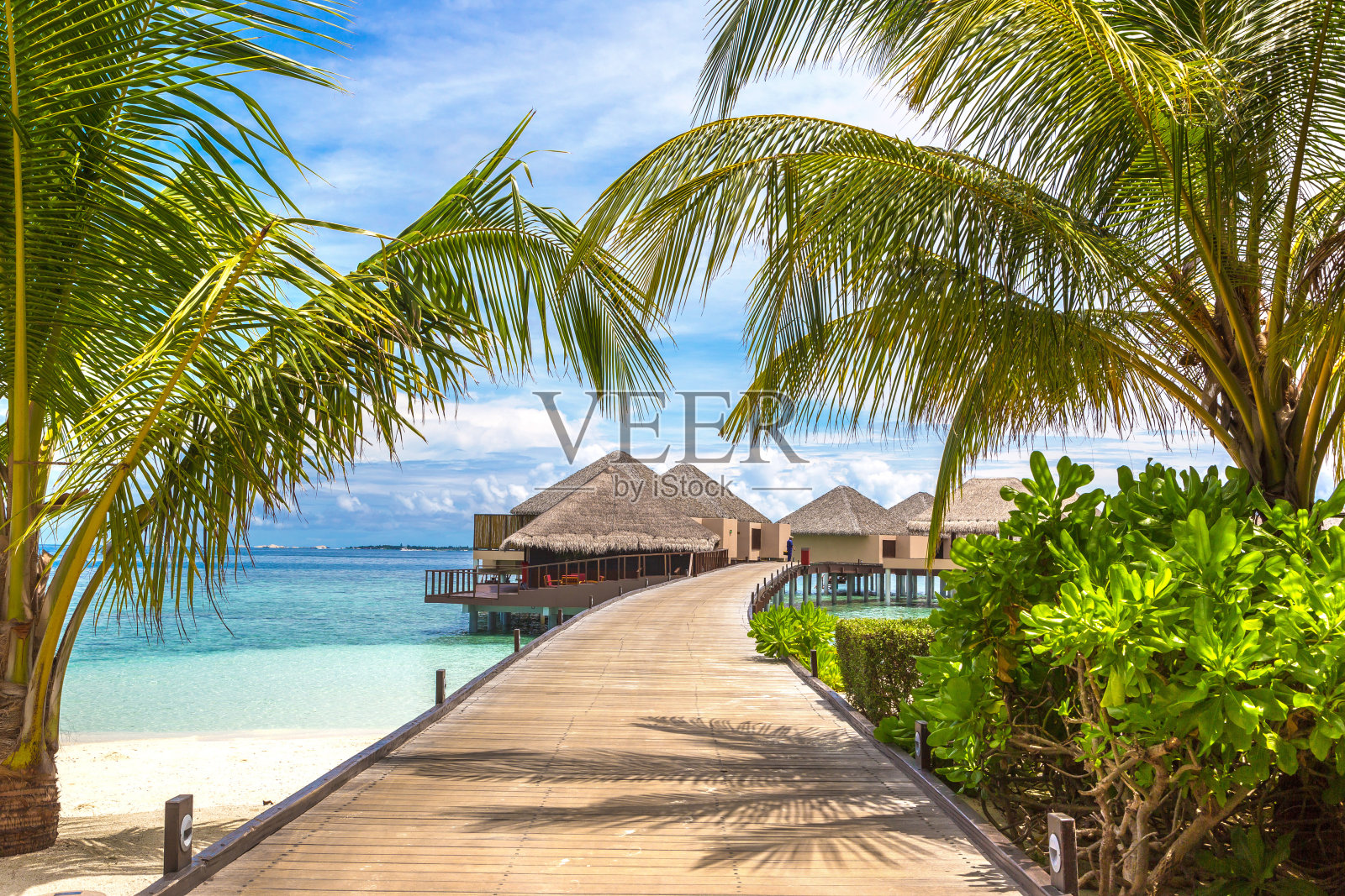 马尔代夫水上别墅(平房)照片摄影图片