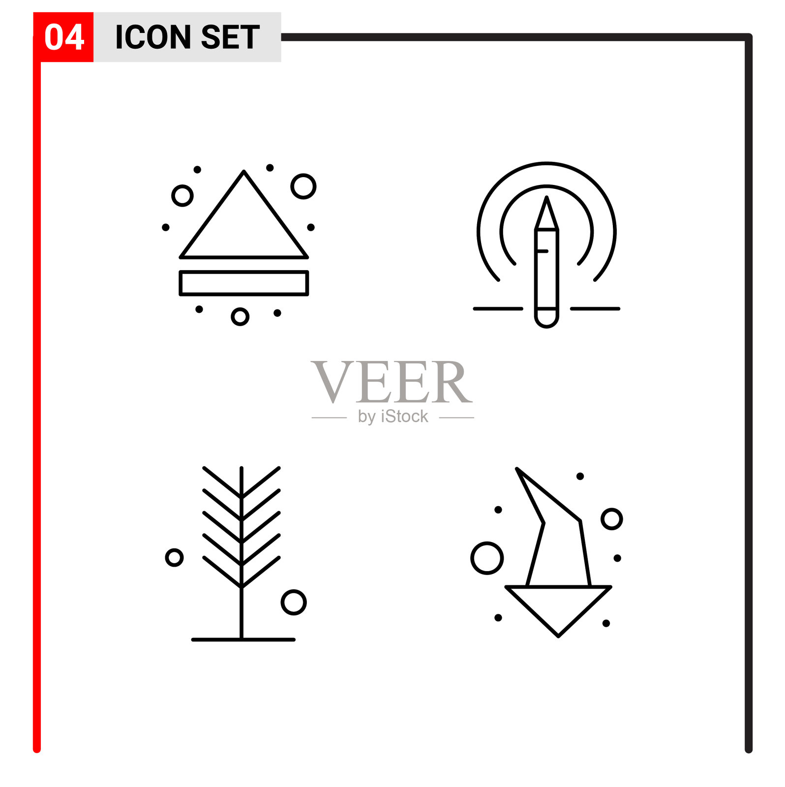 4个通用图标用于网站设计打印和图标素材