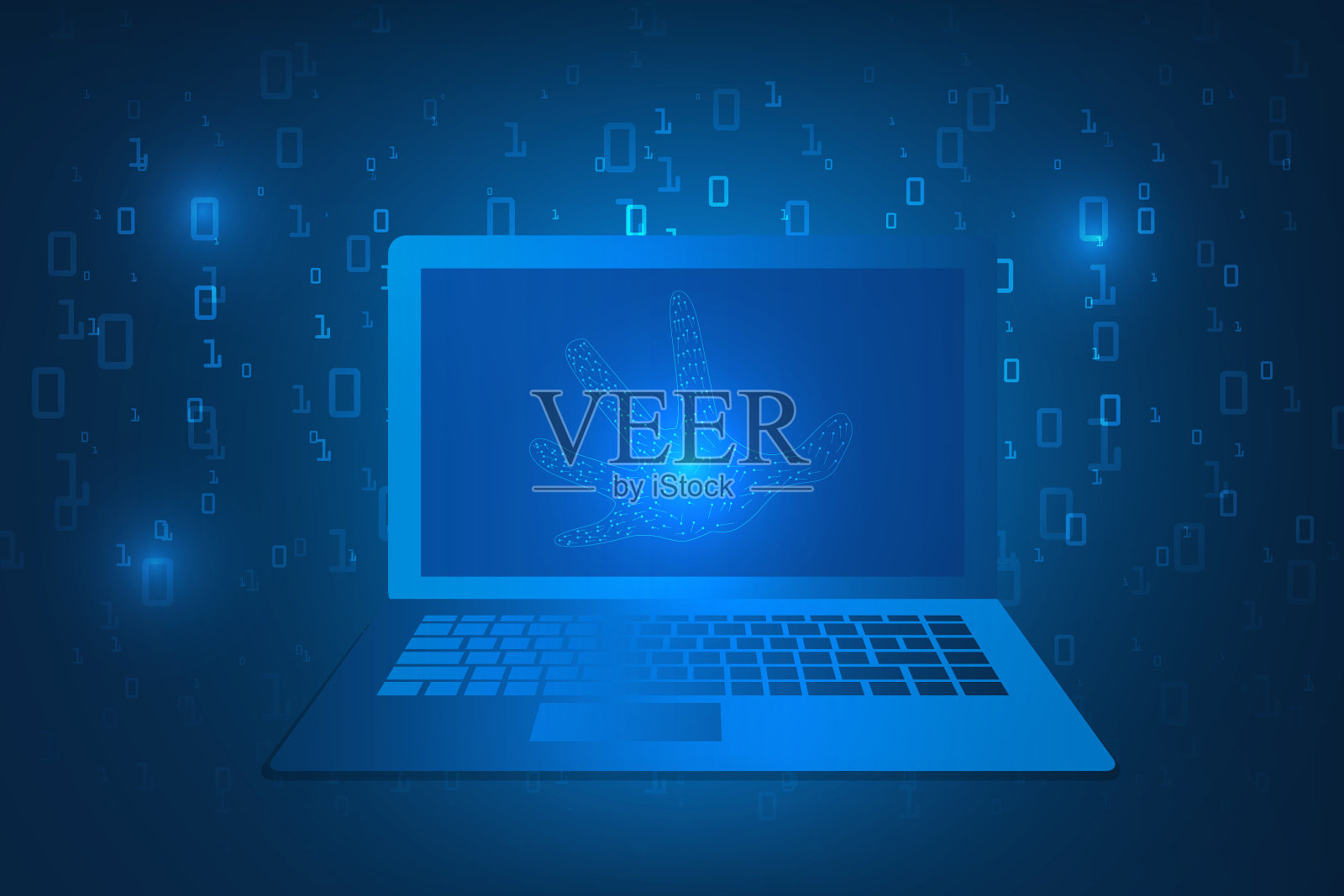 计算机安全与防护技术摘要。插画图片素材