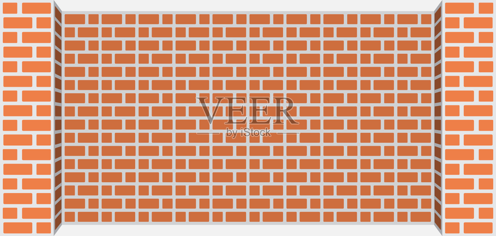 墙用红砖粉彩为背景，混凝土墙用棕色砖柱子为背景，建筑结构的墙用图案砖，水泥墙红色柱子块，柱子砖插画图片素材