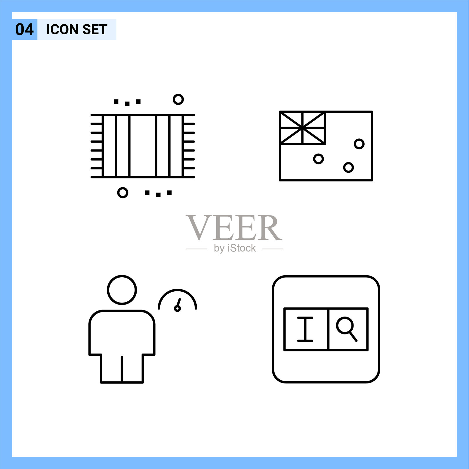4图标线条样式创意轮廓符号黑色图标素材