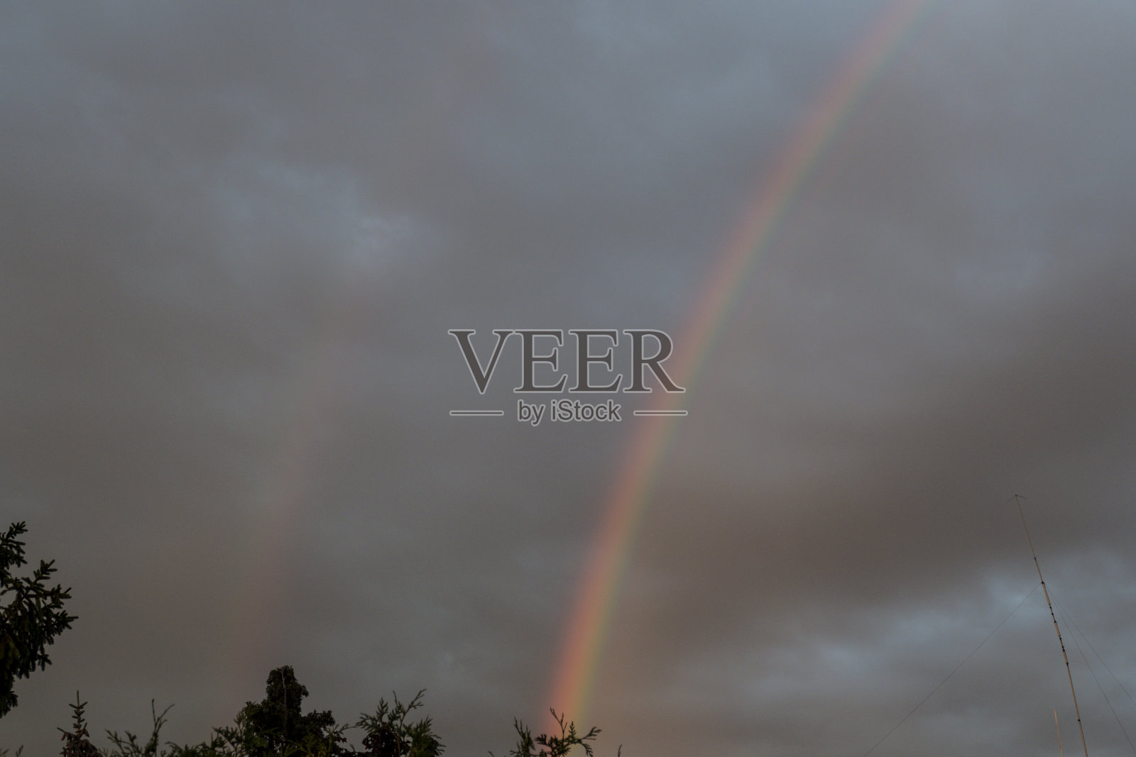 夏日雨后的美妙彩虹照片摄影图片