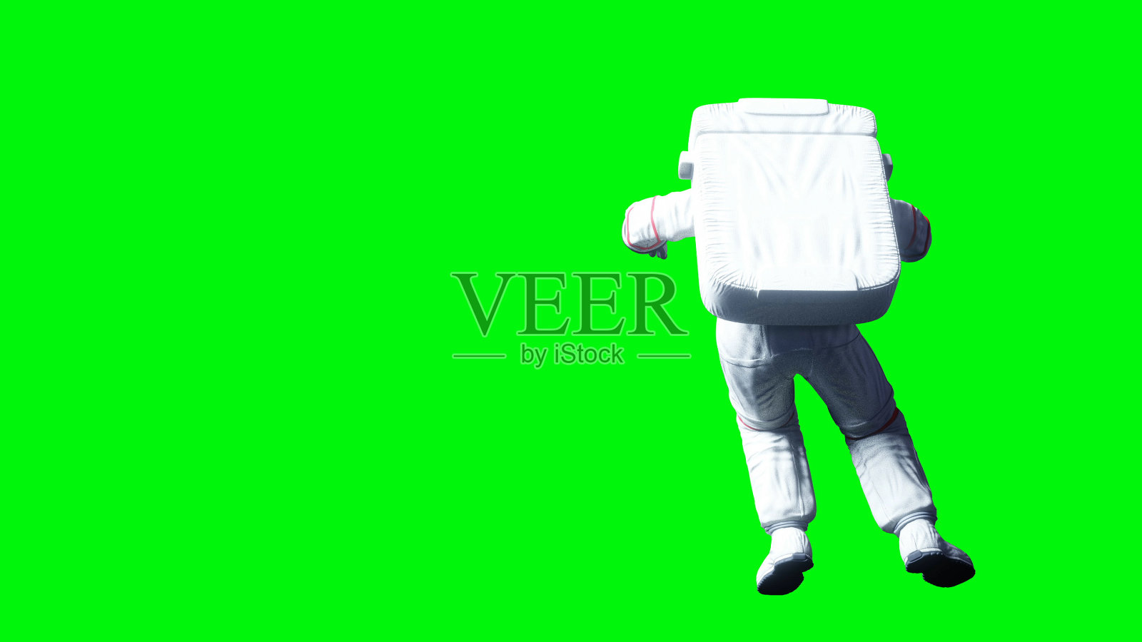 宇航员在太空中的悬浮。绿色的屏幕。3 d渲染。照片摄影图片