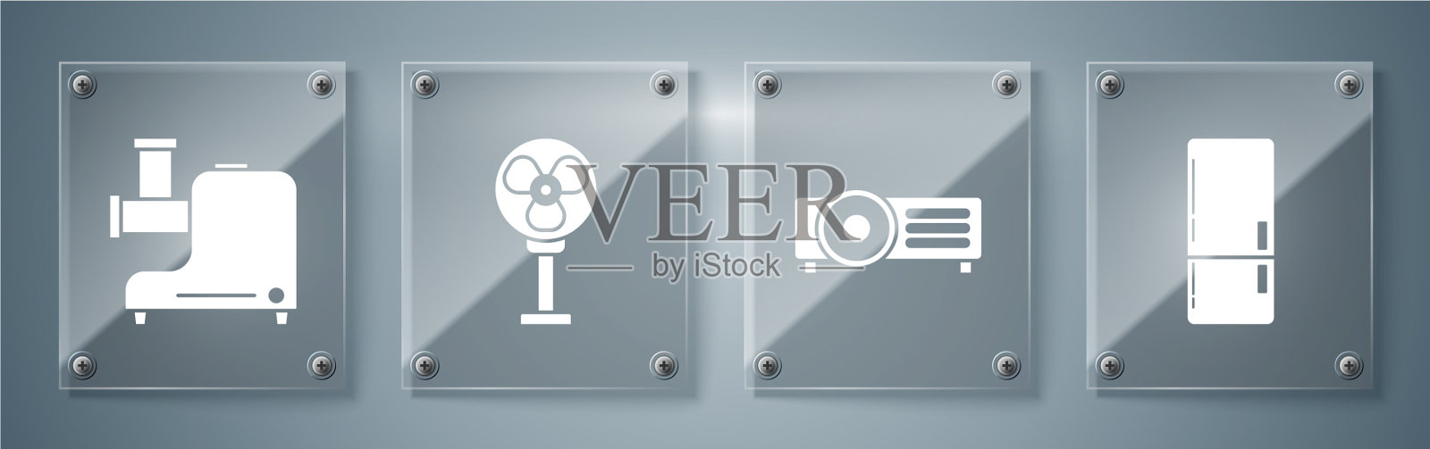 设置冰箱展示电影胶片图标素材