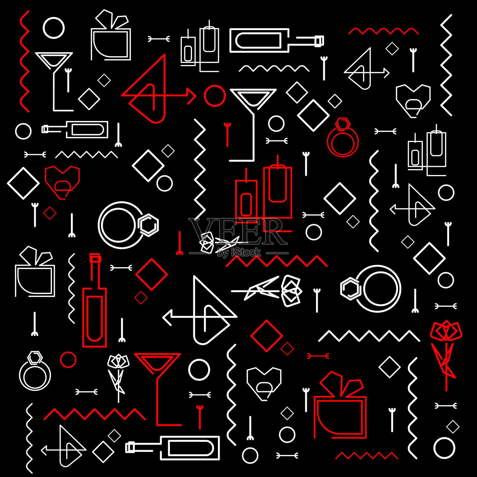 2月14日的情人节或贺卡。矢量插图。插画图片素材