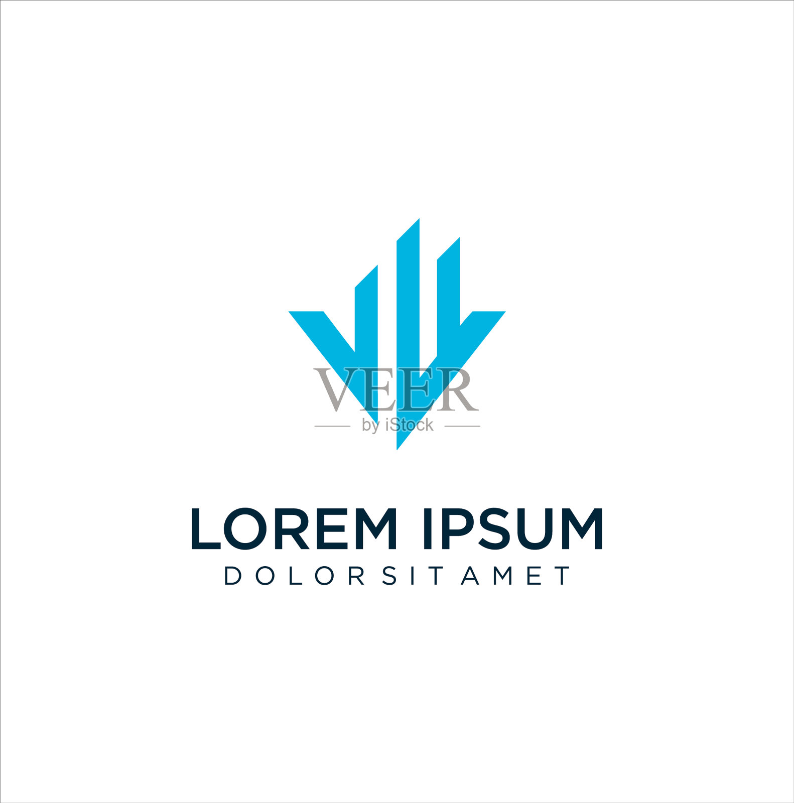 字母v建筑标志首字母v房地产lo插画图片素材