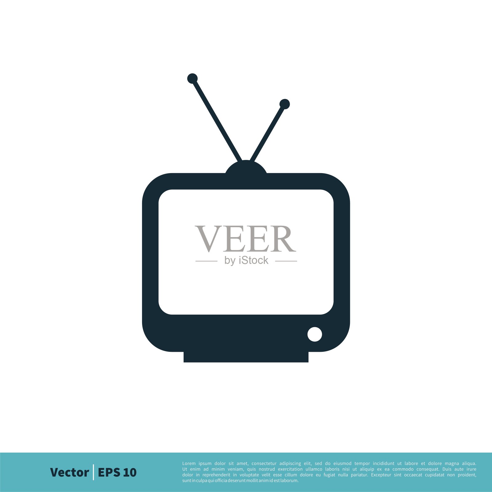 电视图标矢量标志模板插图设计。向量EPS 10。插画图片素材