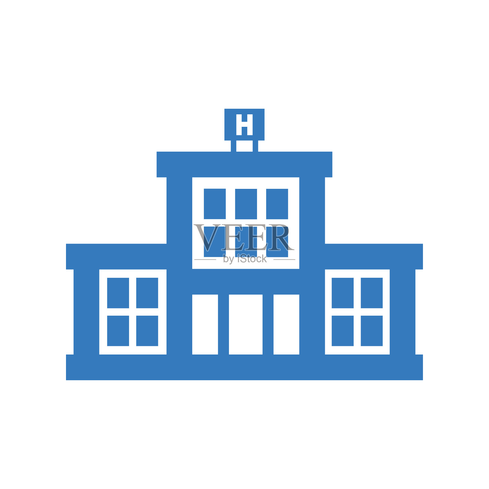 医疗诊所，医院图标/蓝色矢量图形插画图片素材