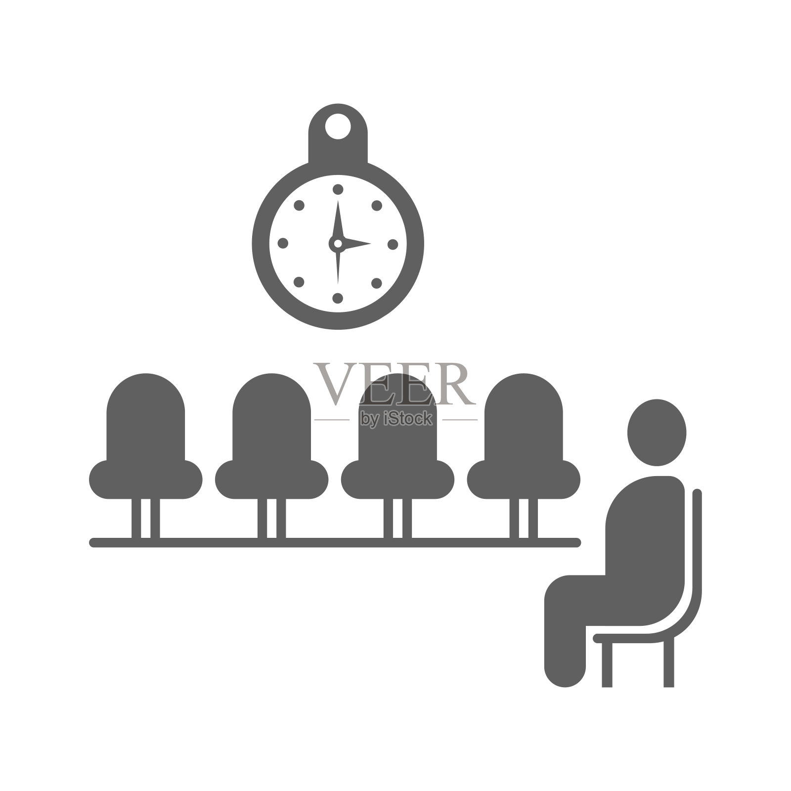 候车室灰色图标/矢量图形插画图片素材