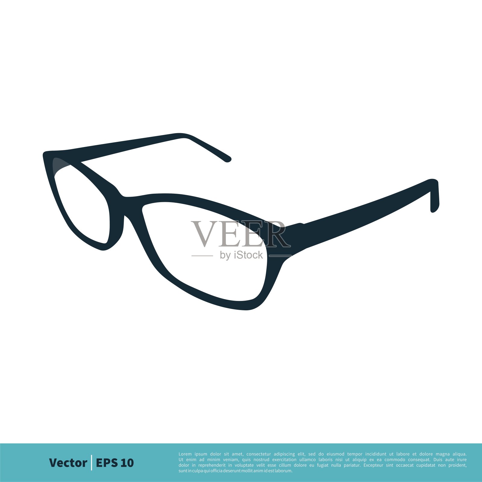 眼镜图标矢量符号模板插图设计。向量EPS 10。设计元素图片