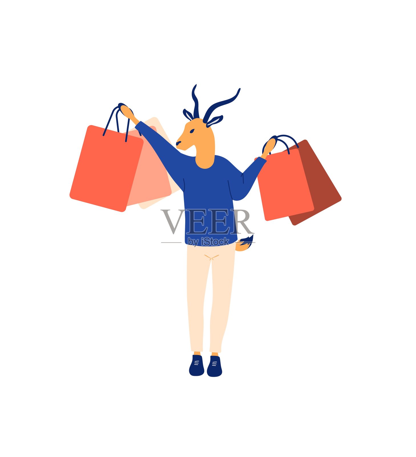 一天的购物插画图片素材