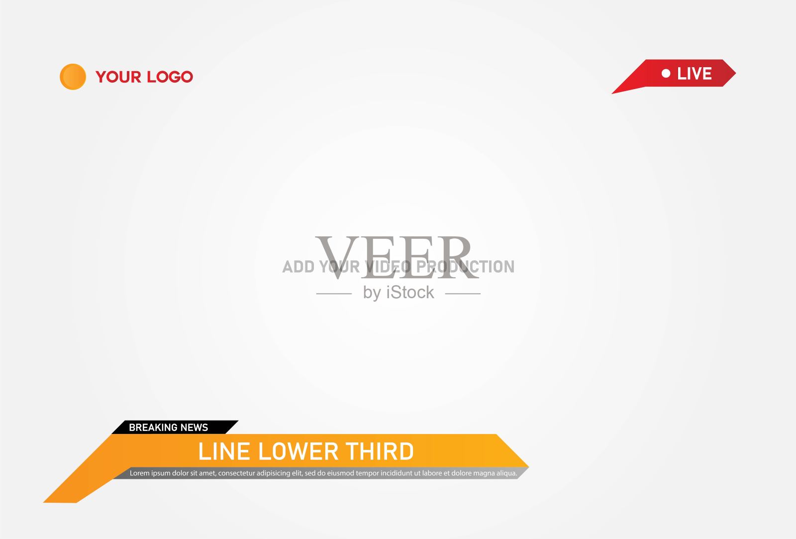 低三电视新闻条集向量。新闻下三分之一包。电视新闻条设置向量。插画图片素材