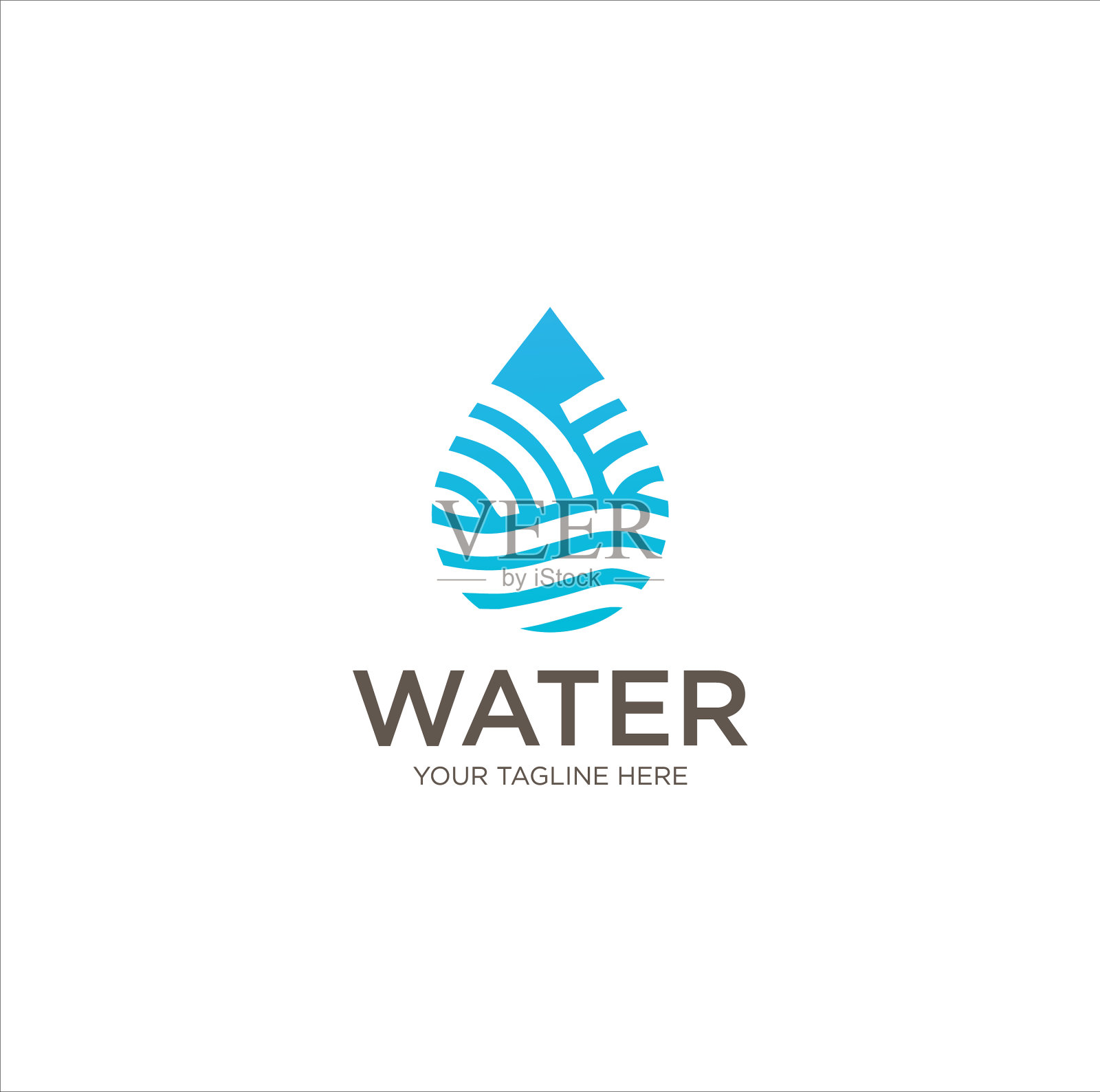 摘要波浪水滴标志设计股插画图片素材