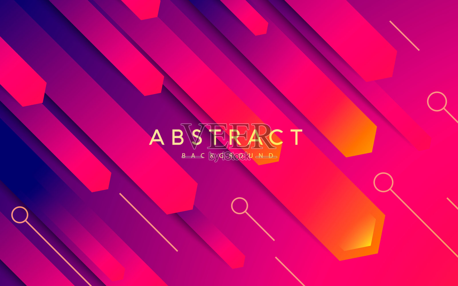 抽象现代背景渐变颜色。橙色和蓝色渐变箭头形状。插画图片素材