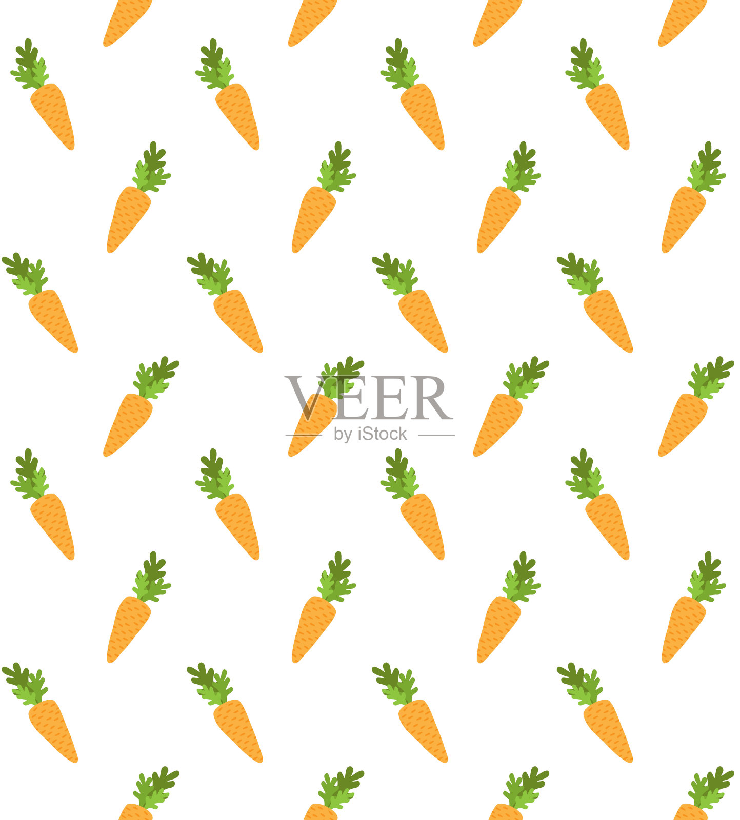 矢量无缝图案手绘涂鸦卡通胡萝卜插画图片素材