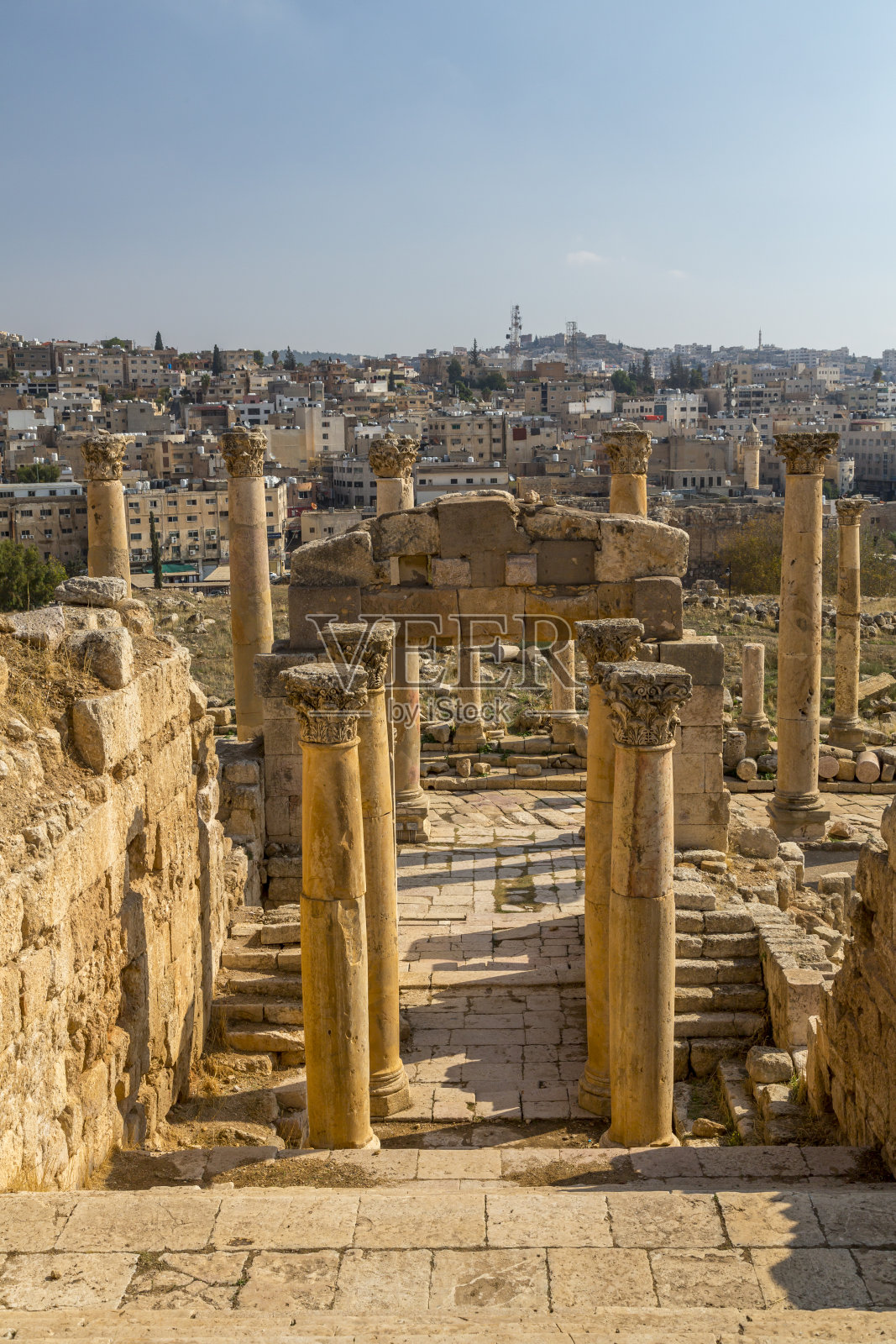 约旦杰拉什的安曼景观照片摄影图片