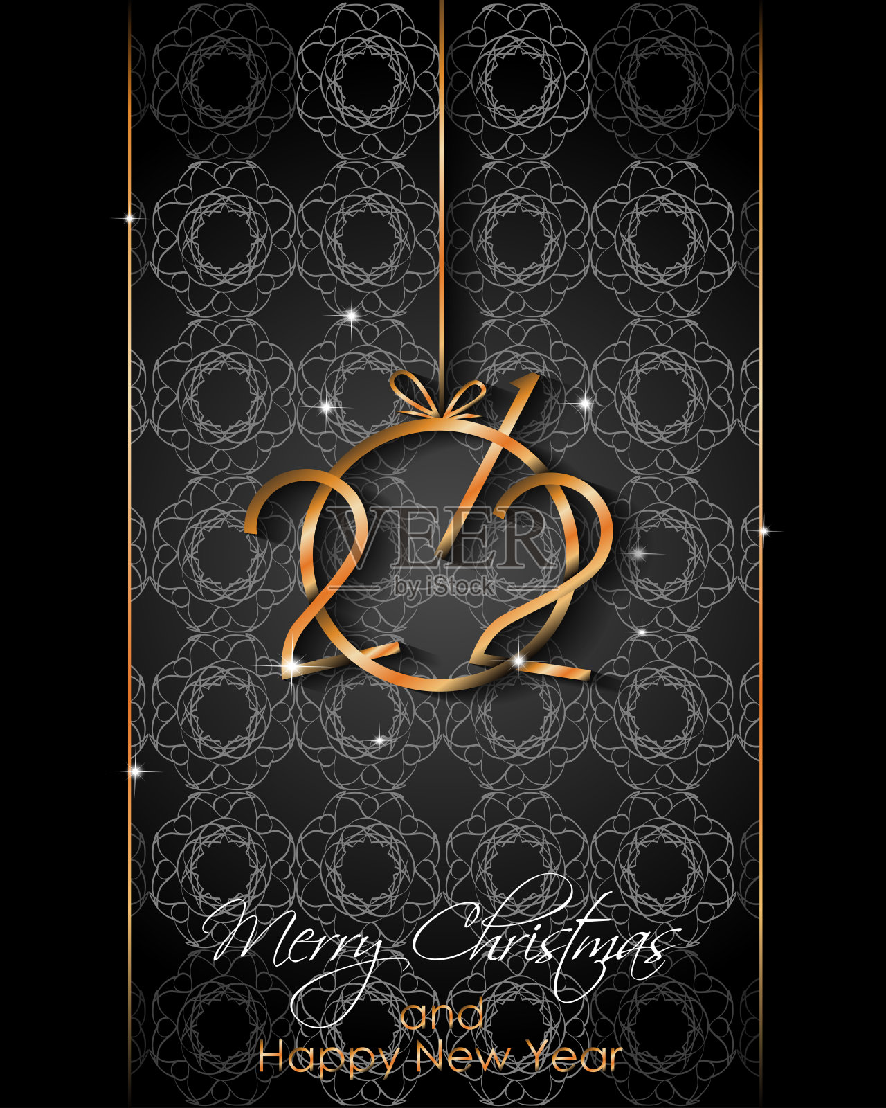 新年快乐的背景为您的季节邀请，节日海报，贺卡。插画图片素材