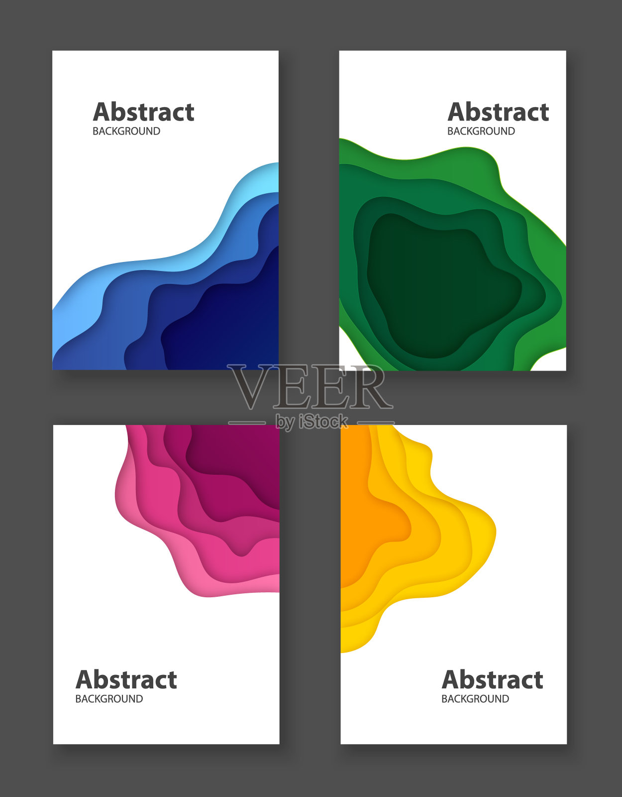 在框架中设置3D彩色抽象背景。剪纸。矢量插图。设计模板素材