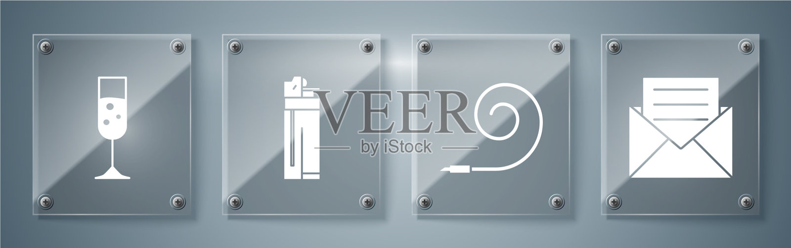 装上生日聚会请柬的信封图标素材