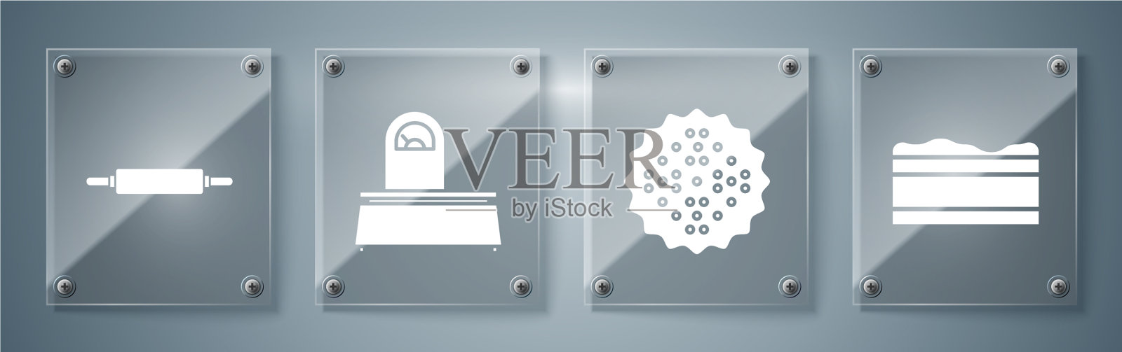 设置布朗尼巧克力蛋糕饼干图标素材