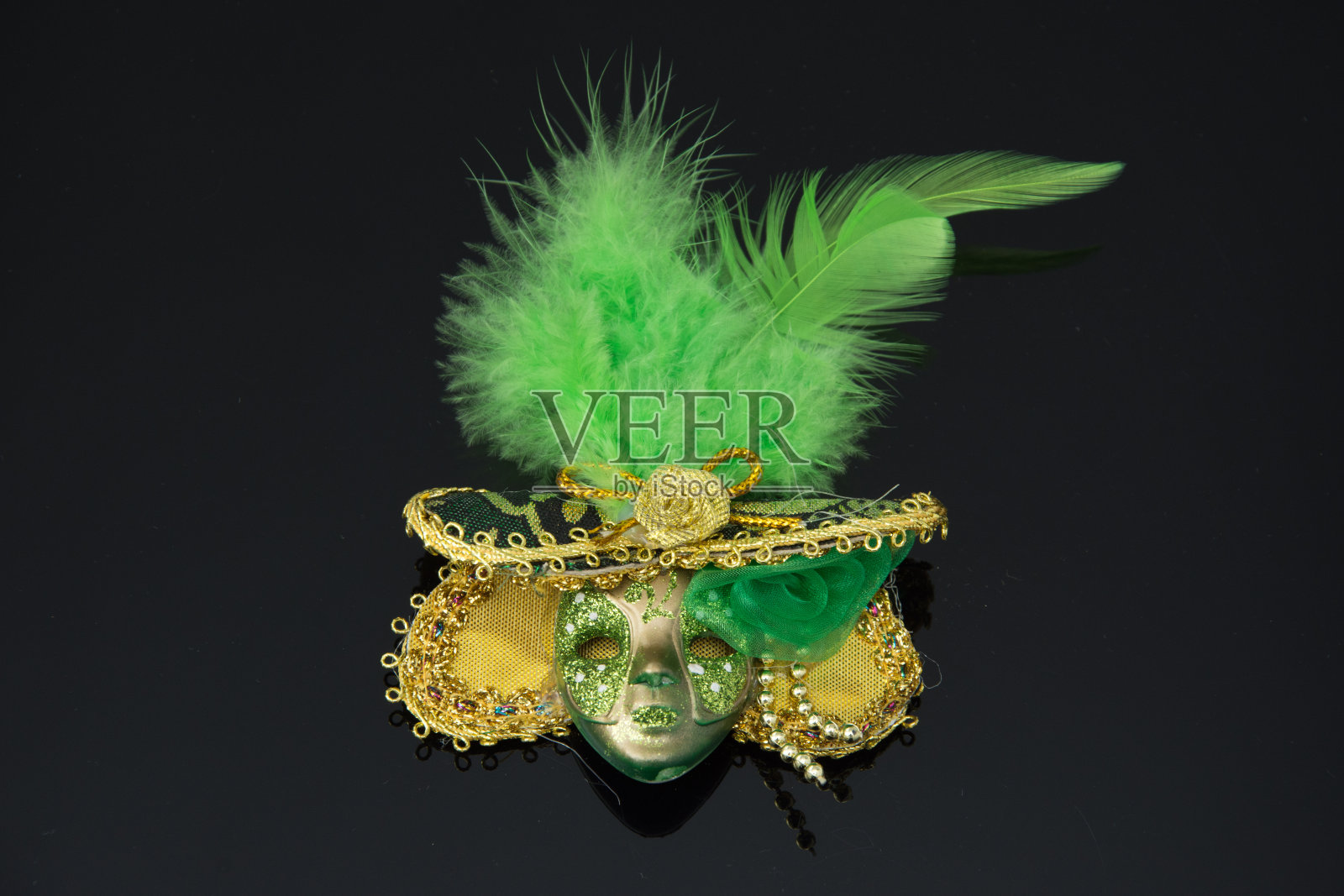 威尼斯狂欢节白色面具，2019照片摄影图片