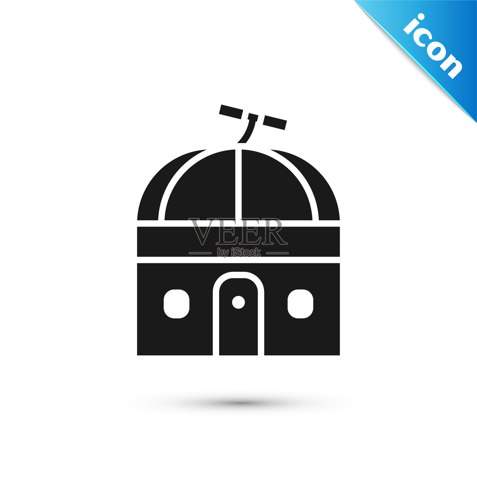 灰色天文台图标孤立上插画图片素材