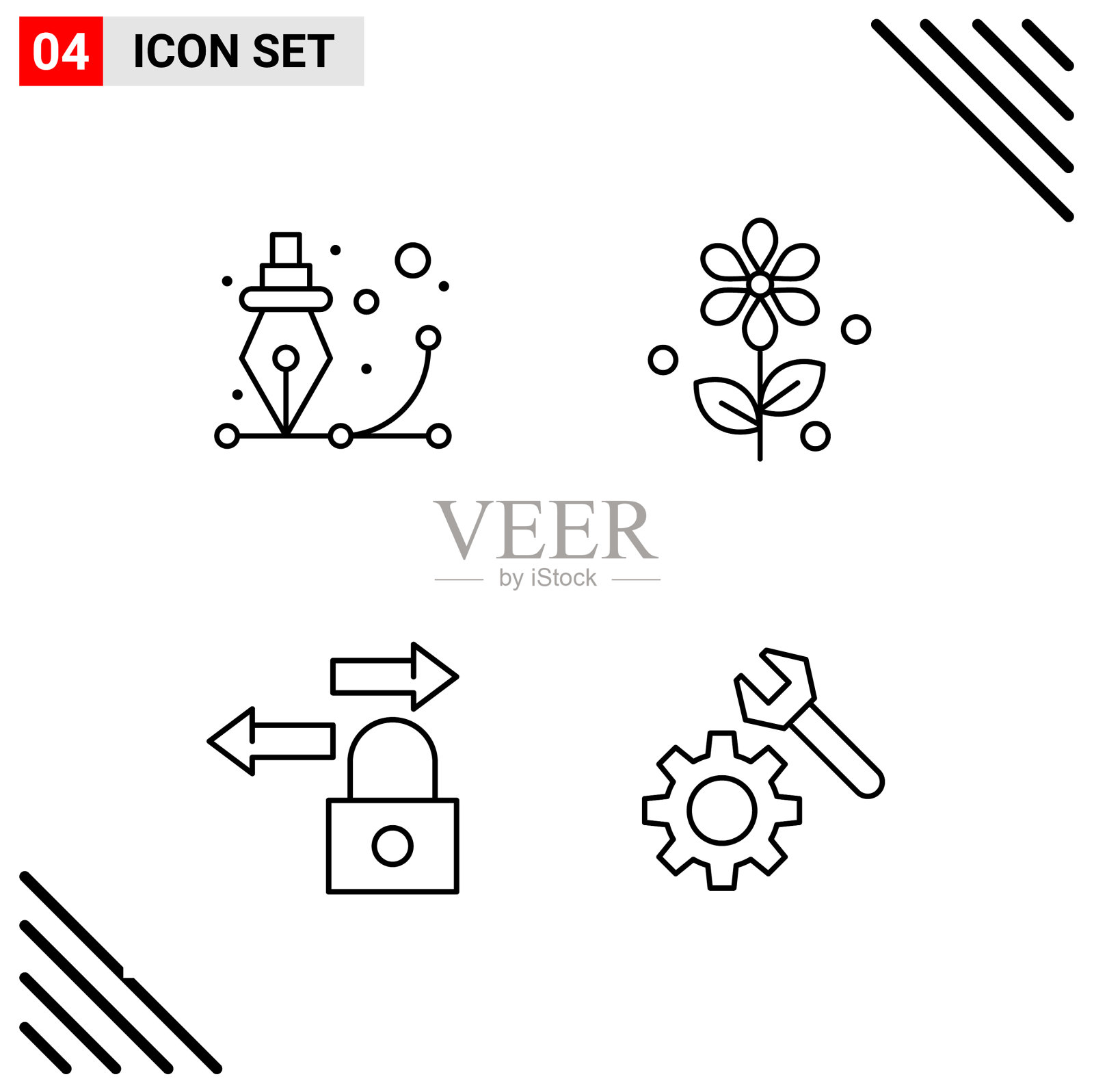 像素完美设置4行图标轮廓图标图标素材