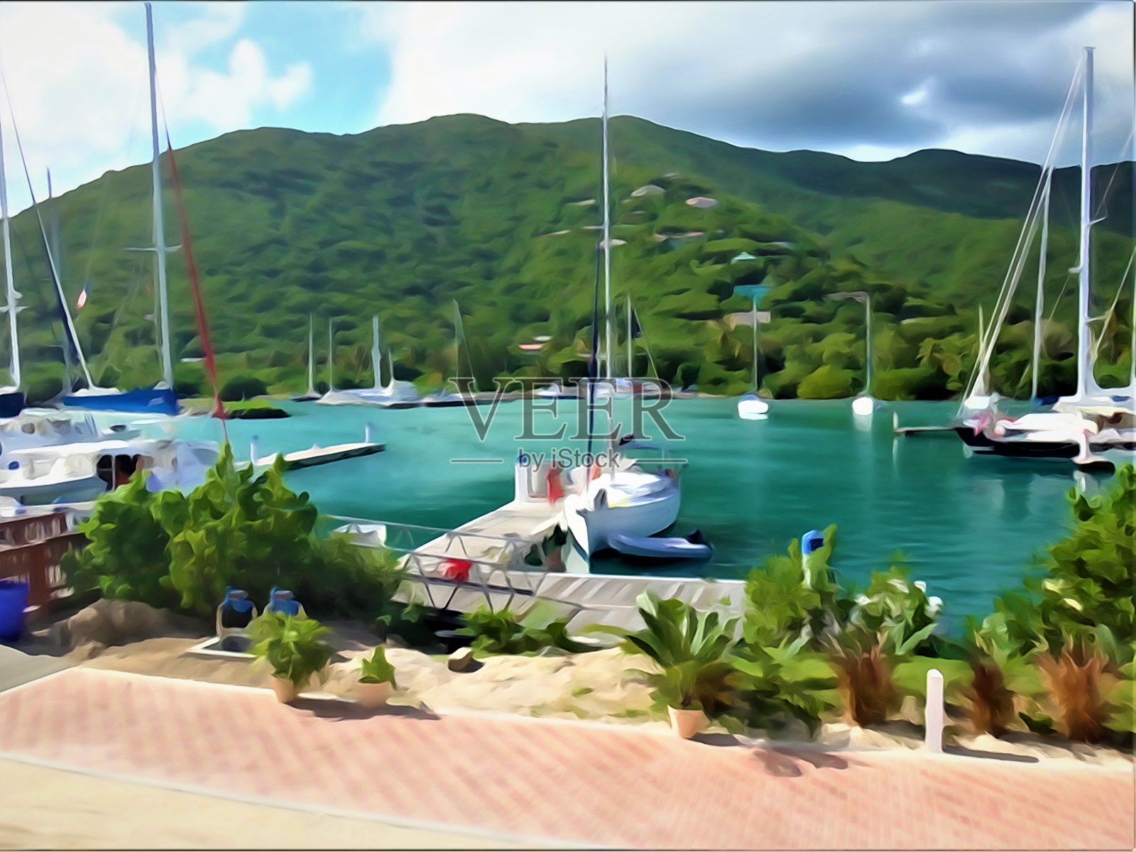 托尔托拉岛海滩插图照片摄影图片