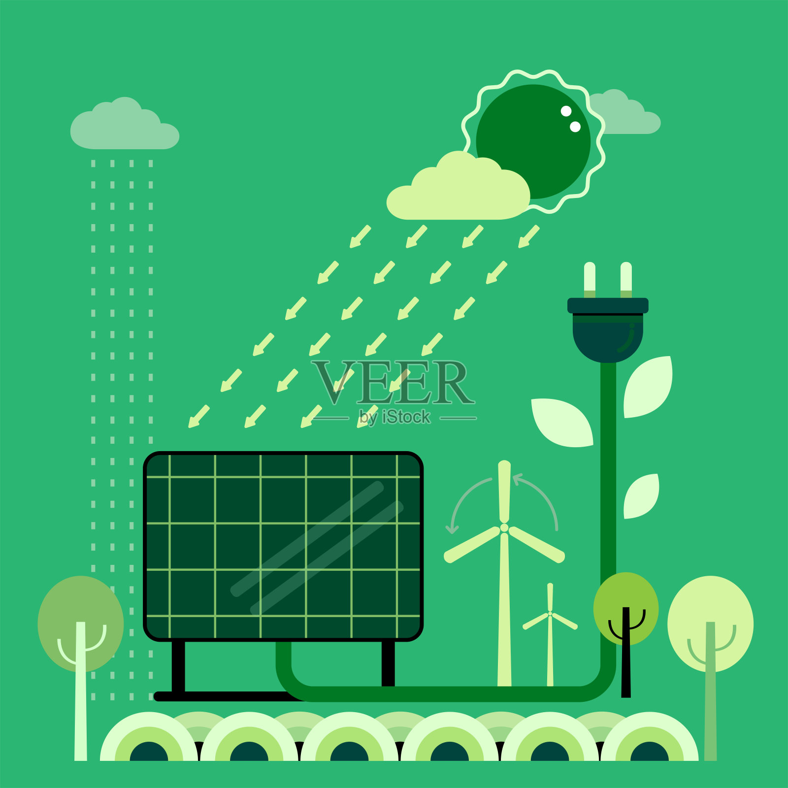绿色能源插画图片素材