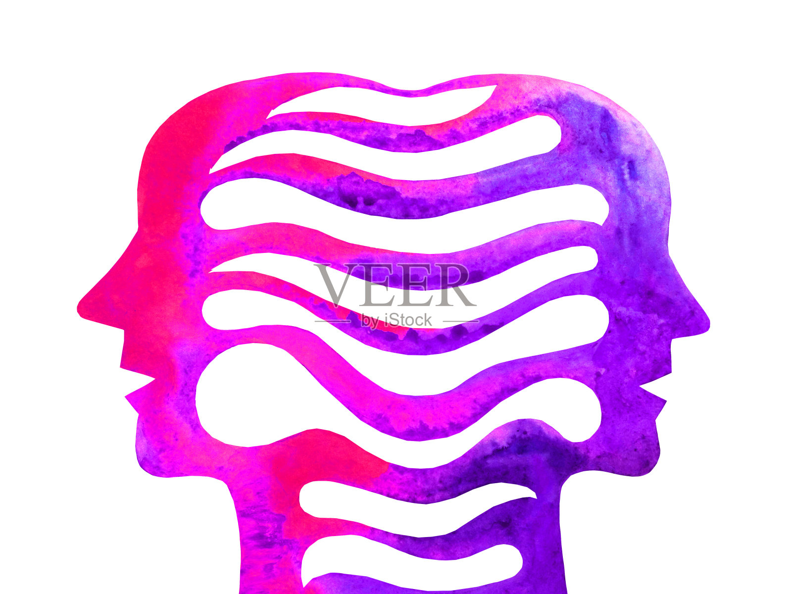 图形绘画移情心灵感应插画图片素材