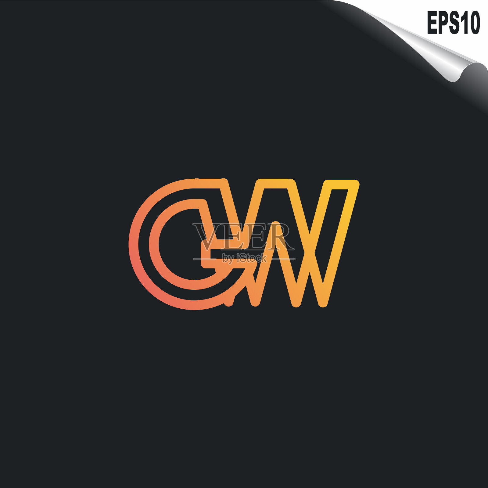 初始gw标志图案设计模板简单插画图片素材