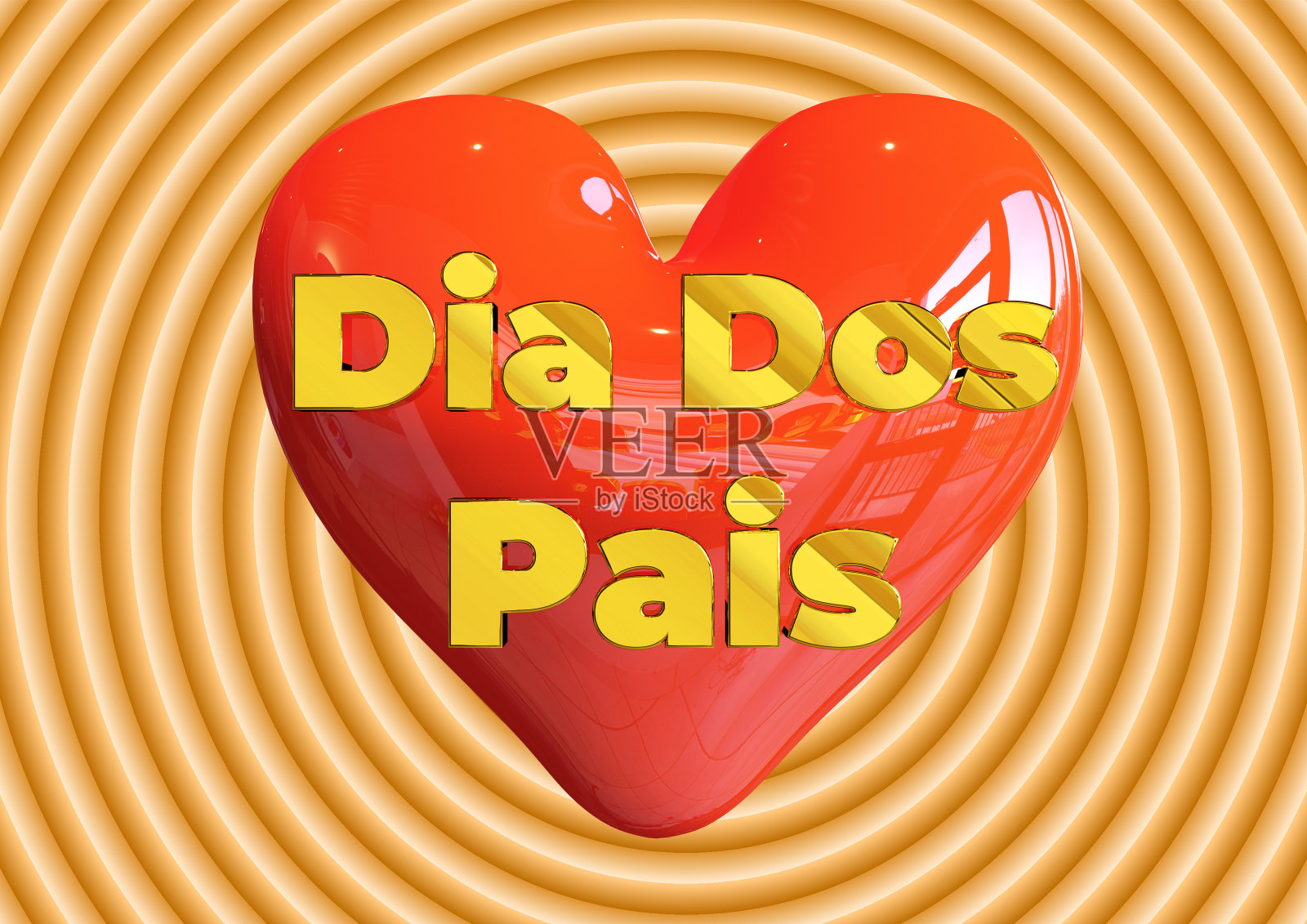 心父亲节在葡萄牙文上孤立白底。巴西促销邮票。照片摄影图片