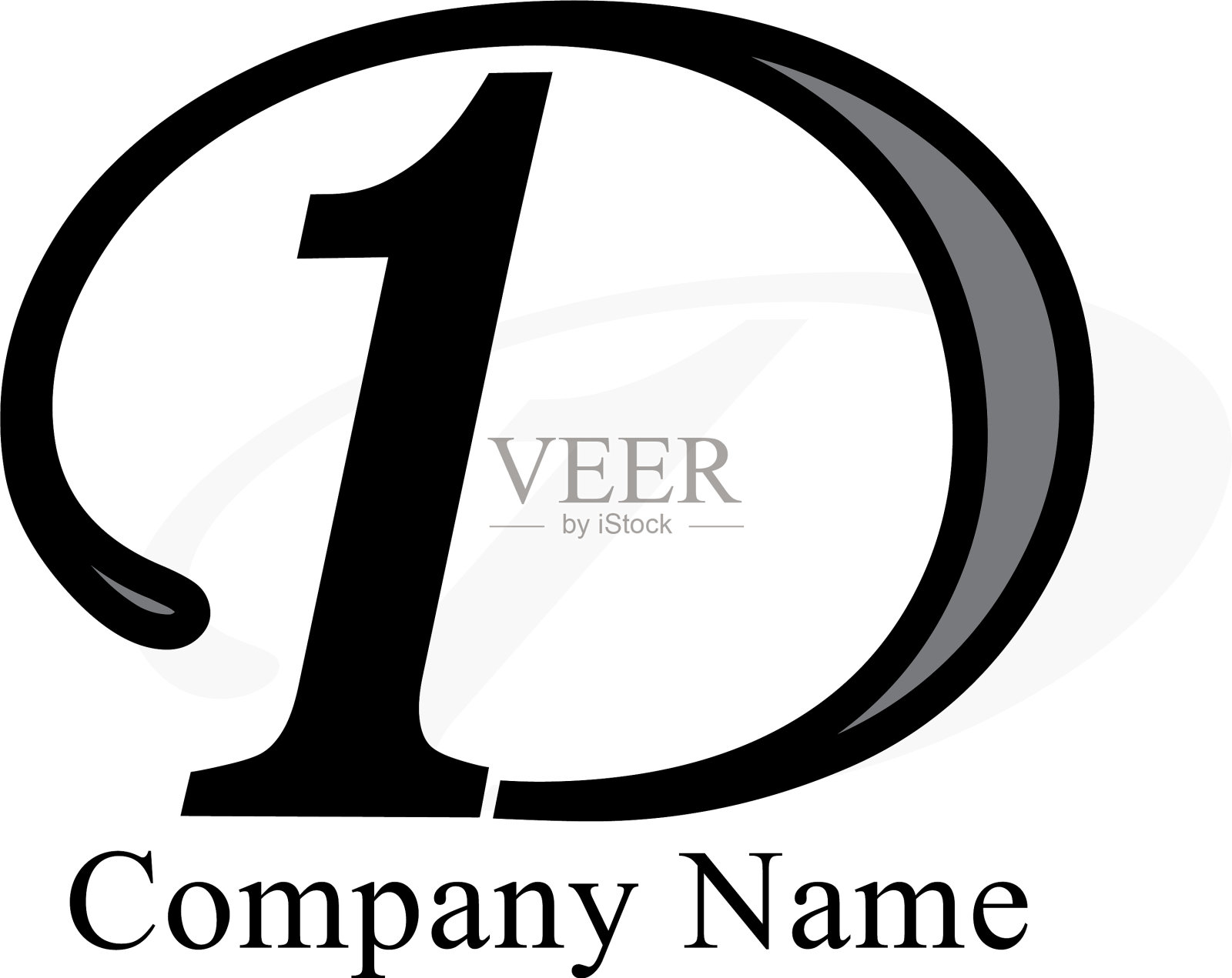 字母d和数字1的标志插画图片素材