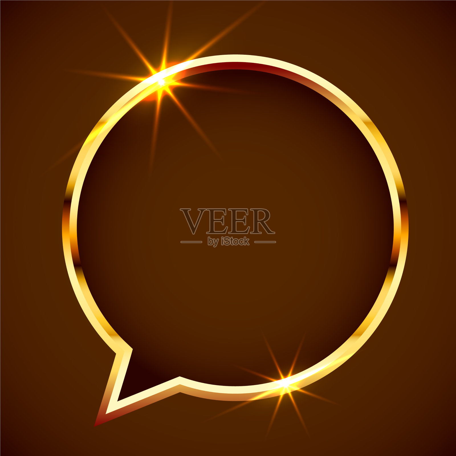 金灿灿的复古聊天泡泡边界金灿灿插画图片素材