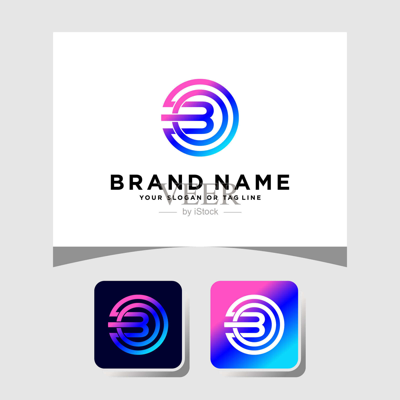 彩色标志设计字母b插画图片素材