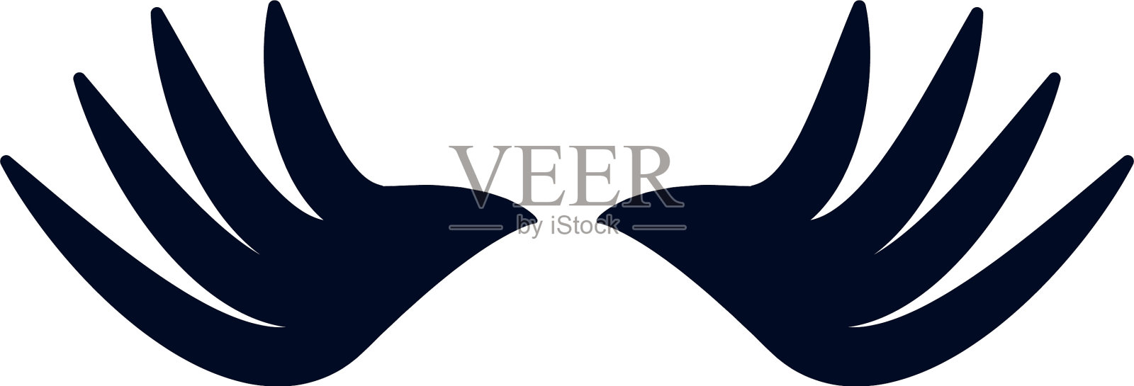 孤翼剪影风格图标设计插画图片素材