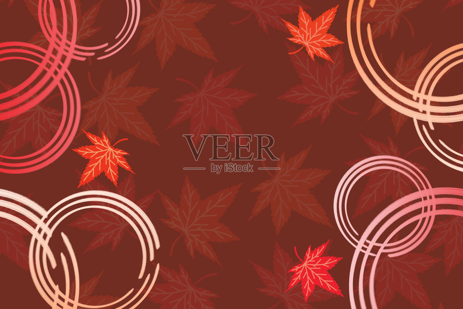 秋叶框架插画图片素材