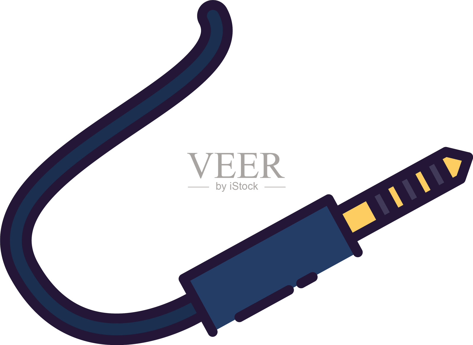 孤立音乐电缆填充风格图标设计设计元素图片