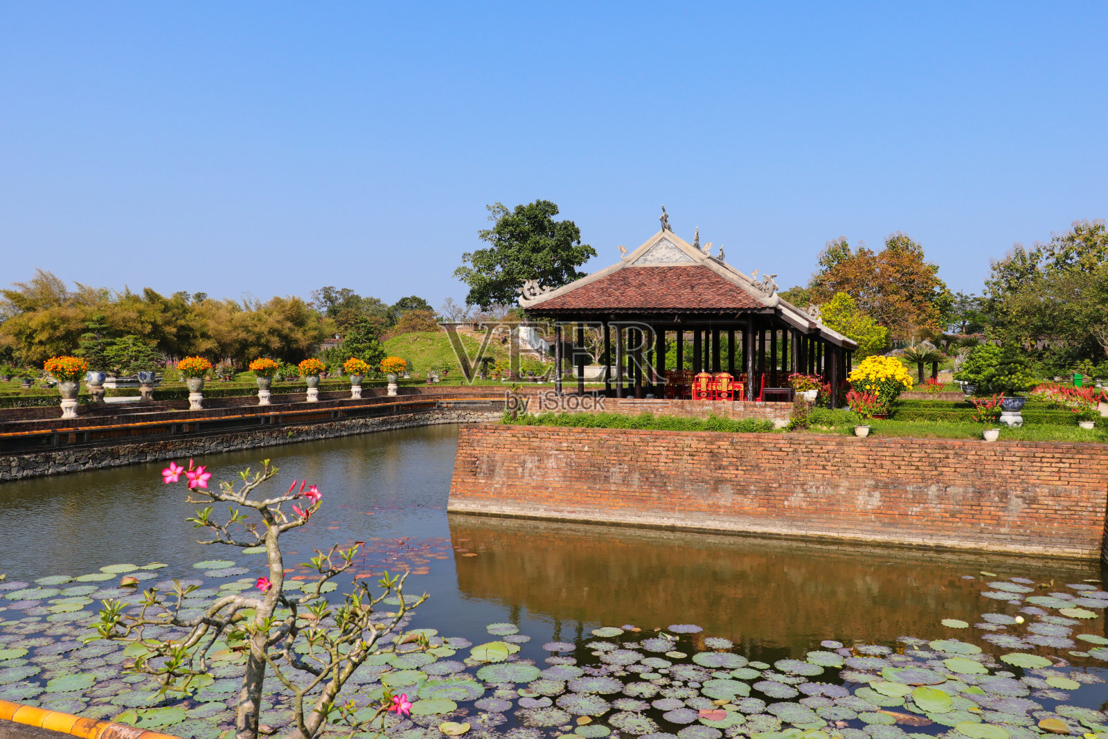 越南顺化皇城紫禁城内的城堡照片摄影图片