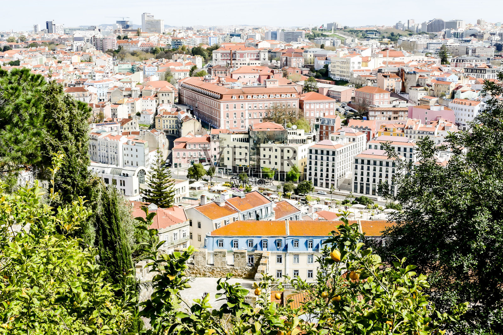 葡萄牙首都里斯本的城市鸟瞰图照片摄影图片