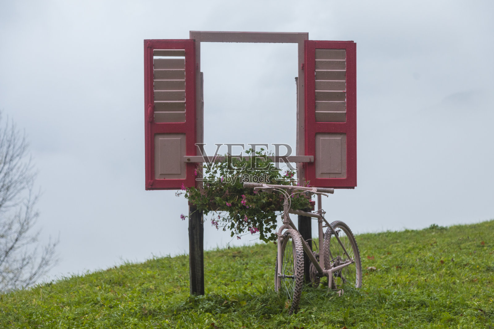 窗口和自行车照片摄影图片