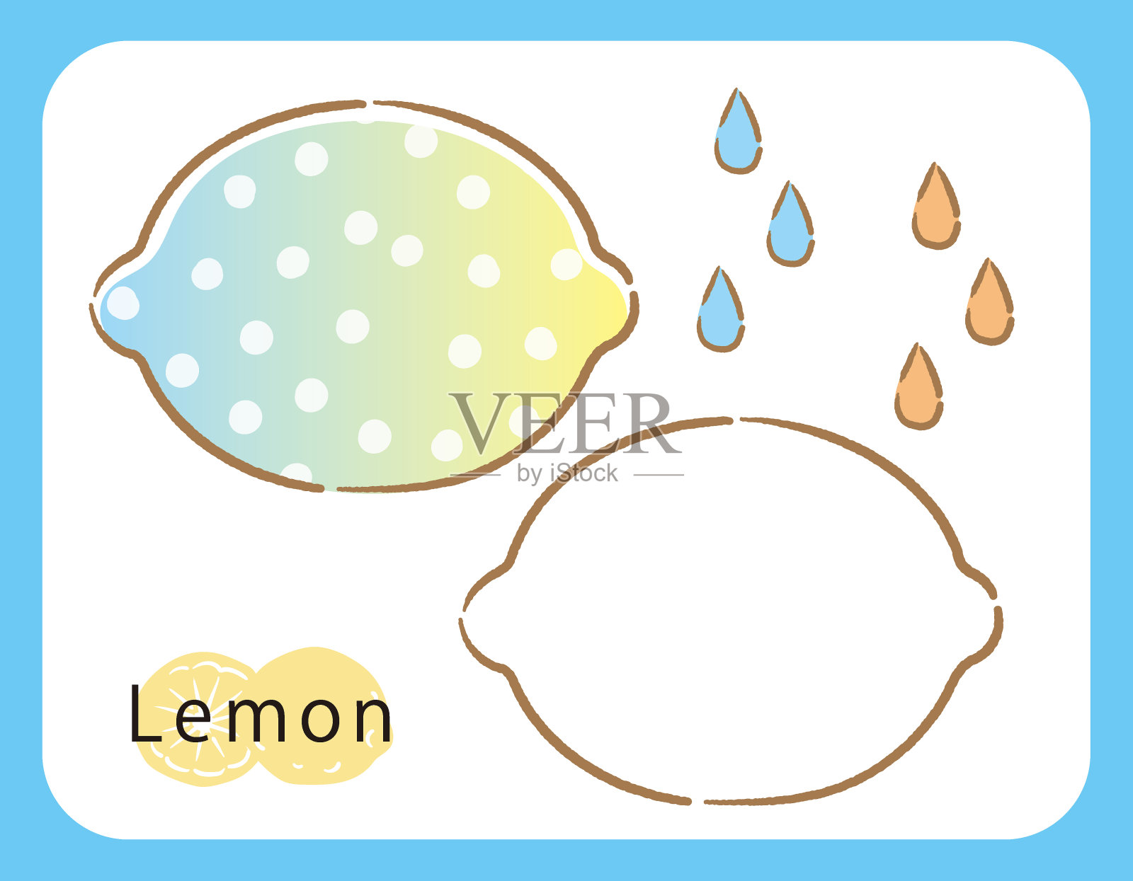 柠檬图标，矢量插图。插画图片素材