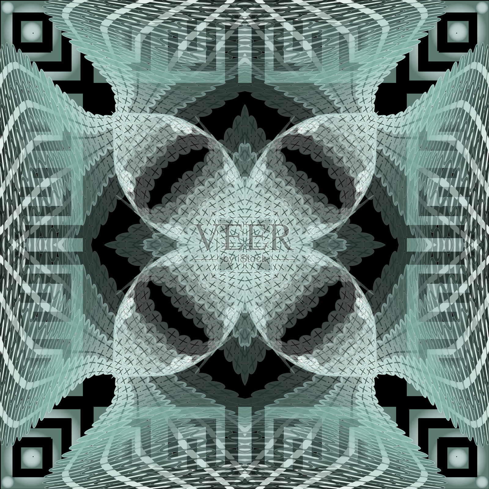 半色调几何无缝图案希腊插画图片素材