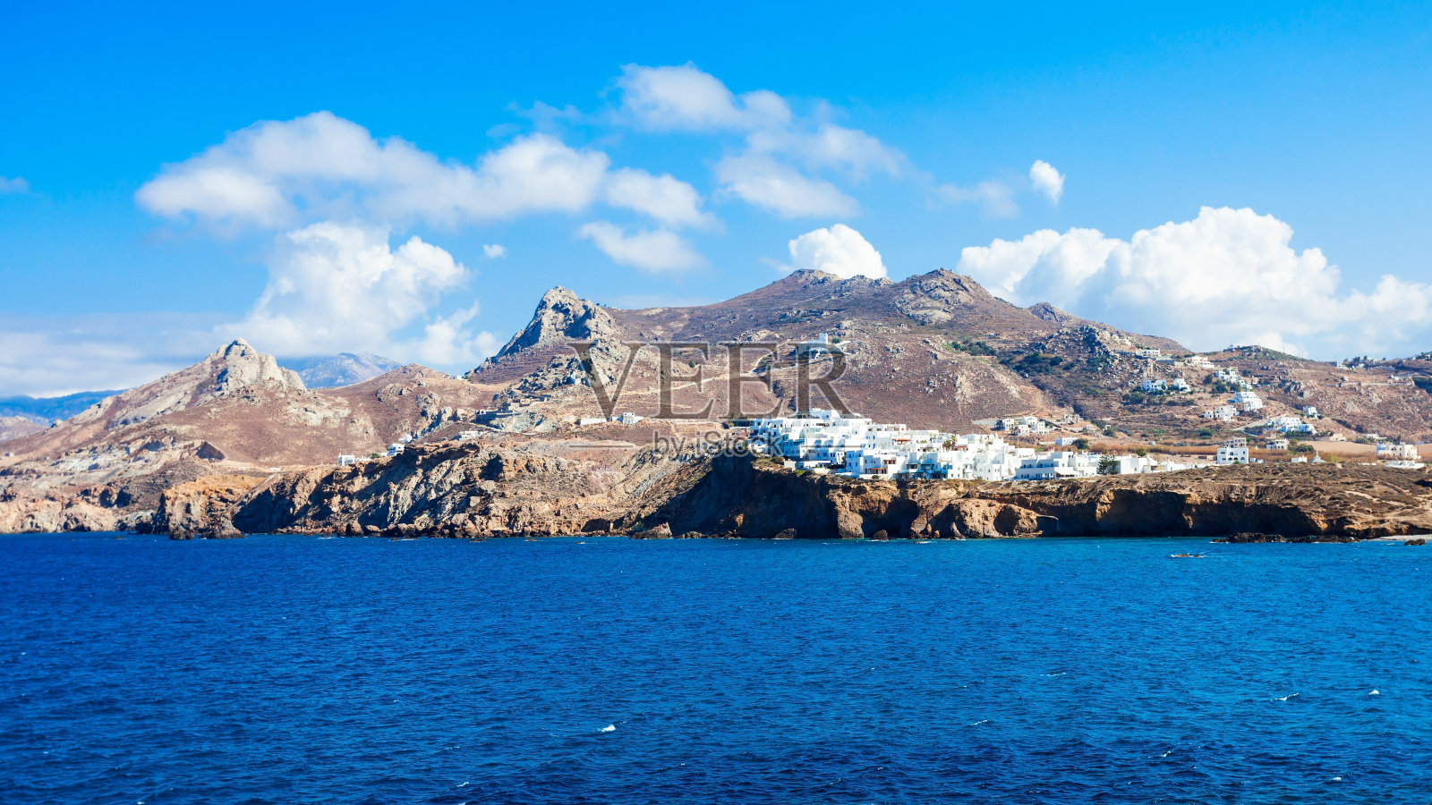 纳克索斯岛鸟瞰图照片摄影图片