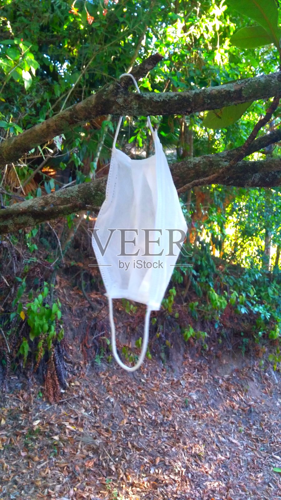 被遗弃的面罩。照片摄影图片