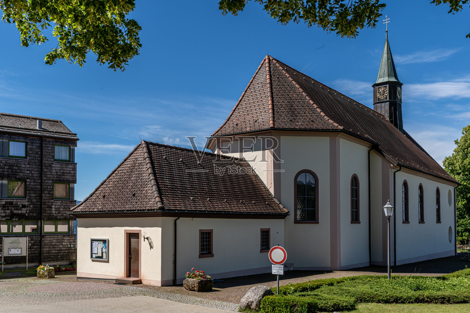 著名的朝圣者目标教堂位于德国圣彼得，照片摄影图片