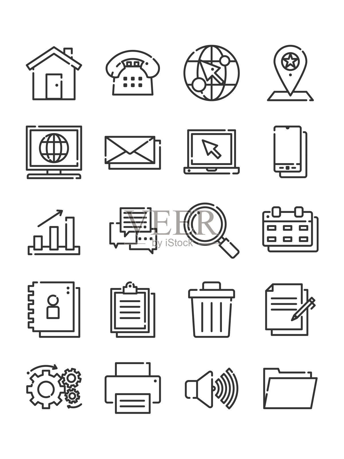 简单的WEB矢量图标集。插图孤立的图形和网页设计。可编辑的笔画。64x64像素完美图标素材