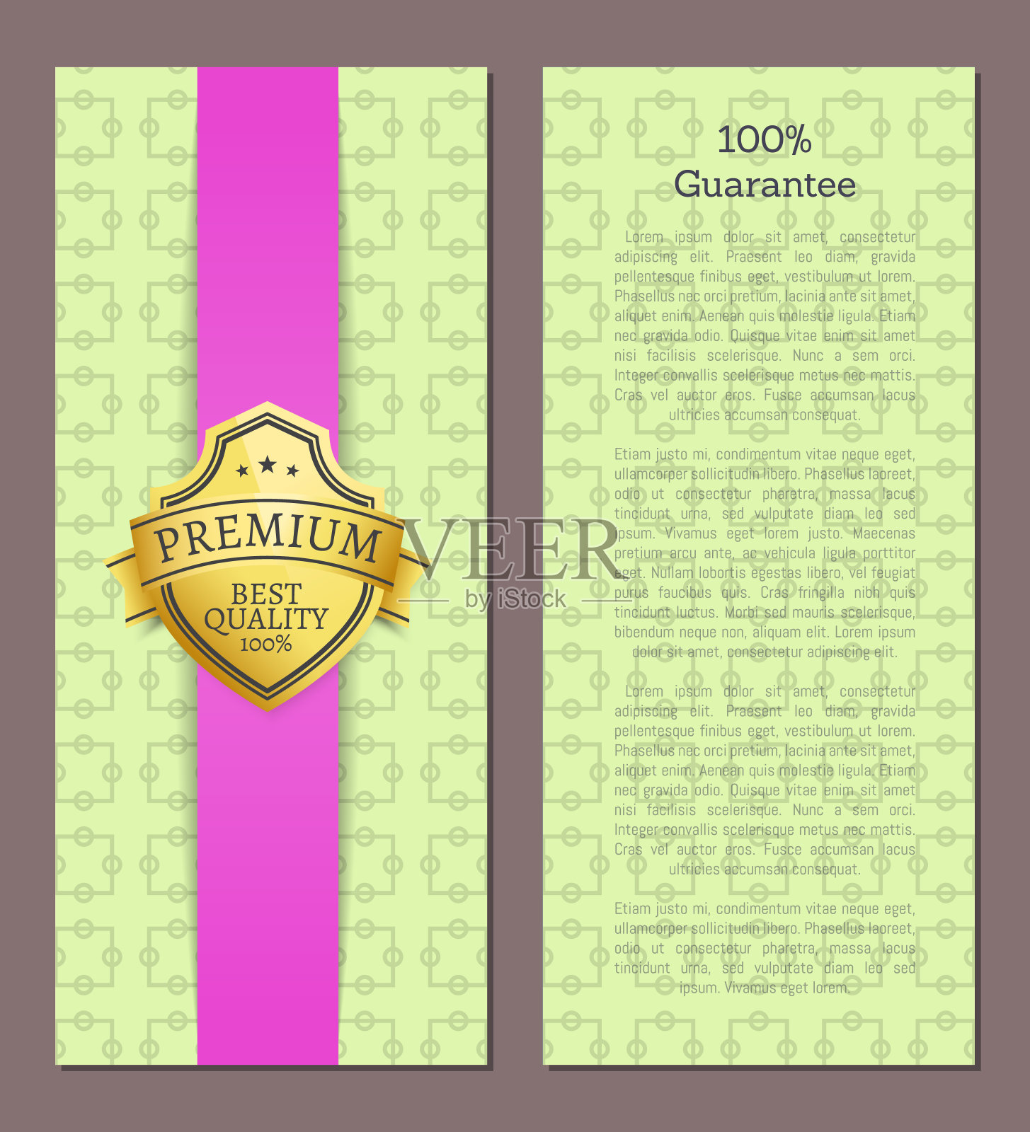 带有文本样本的100保证印章。金色的标签插画图片素材