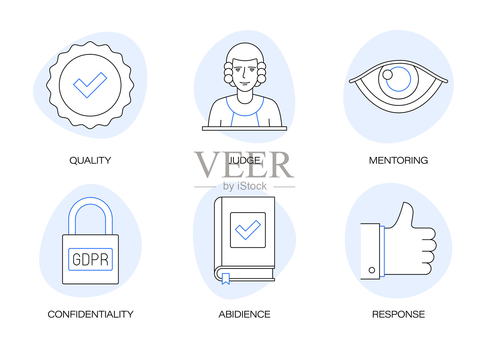 合规相关线路图标设置。轮廓符号图标插画图片素材