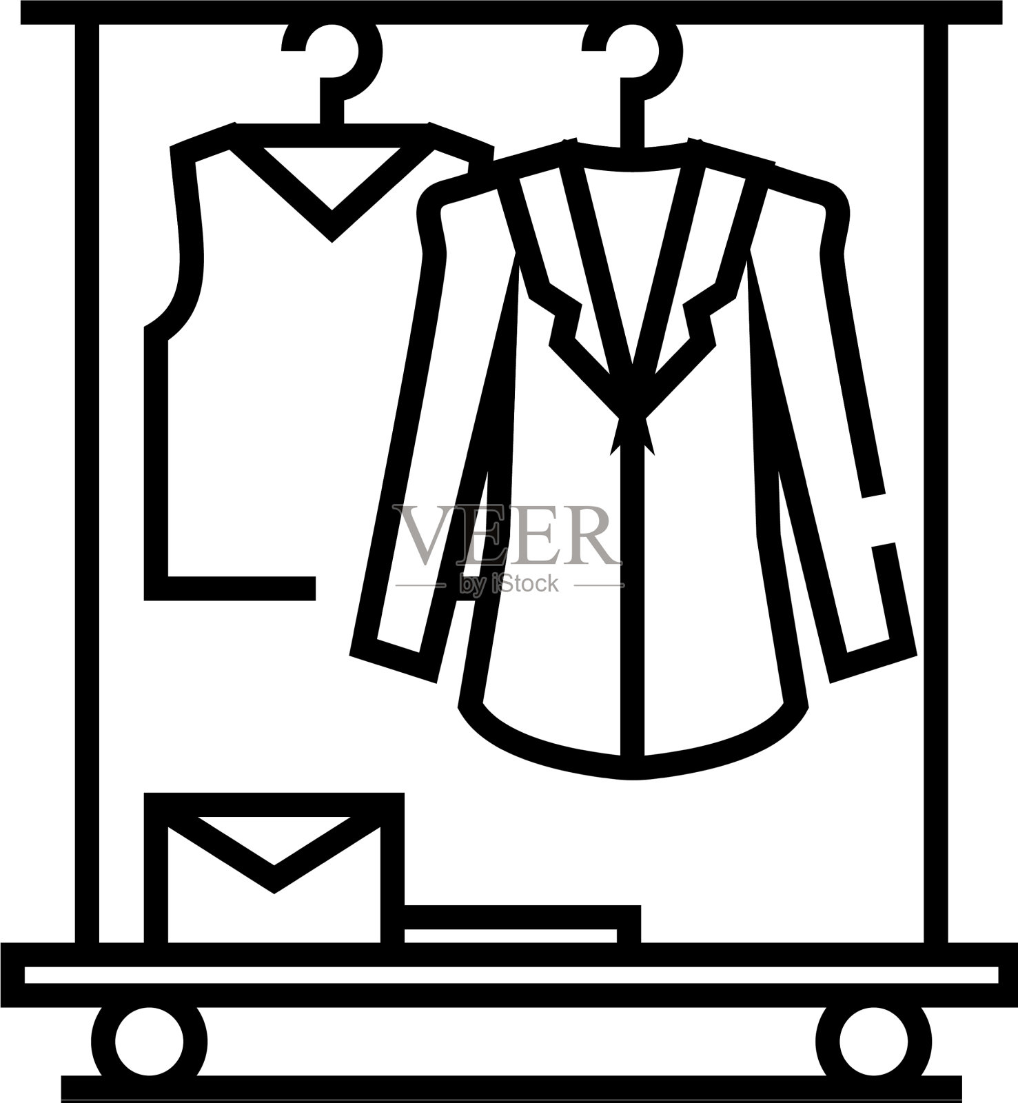 夹克放置线图标概念标志轮廓设计元素图片